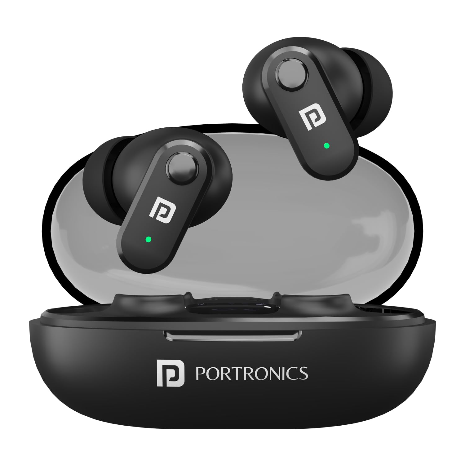 Portronics Harmonics Twins S16 in Ear Wireless TWS Earbuds with 24 Hrs Playtime, Clear Calls, Game & Music Mode, Low Latency, Bluetooth 5.3v, LED Display, Type C Fast Charging