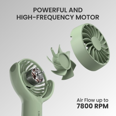 Portronics Toofan Mini Portable Rechargeable Fan with 3 Speed Modes, Upto 7800 RPM Max Speed, 2000 mAh Battery, Type C Charging Port, Magnetic Base for Stability