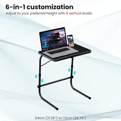 Portronics My Buddy F Multipurpose Movable & Adjustable Laptop Table (Black)