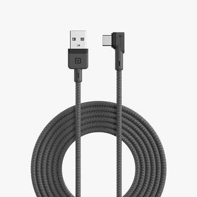 Portronics Konnect L Fast Charging 3A Type-C Cable 2 Meter with Charge & Sync Function for All Type-C Devices (Grey)