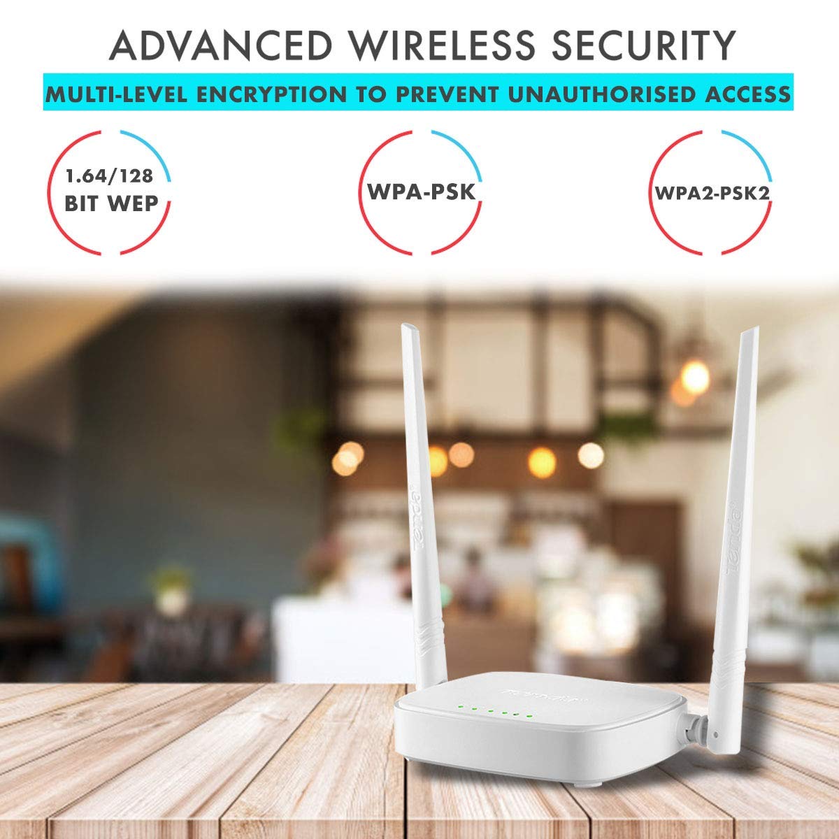 Tenda N301 RJ45 Wireless-N300 Mbps Single_Band Easy Setup Router (White, Not a Modem)