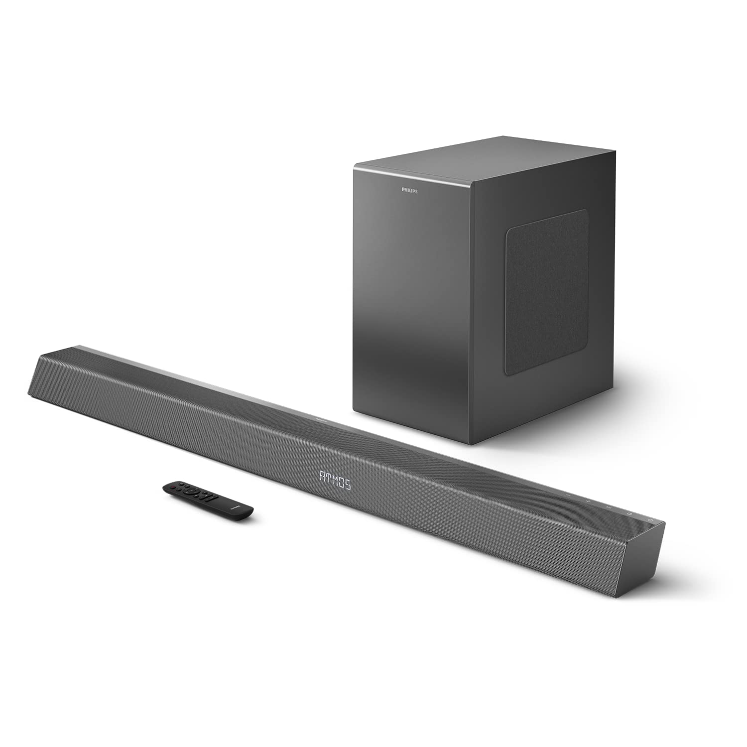 Philips TAB8947 5.1 Ch Soundbar with Dolby Atmos, Wireless Subwoofer, Up-Firing Speakers, Virtual Surround, Built-in Chromecast, AI Voice Assistant – 660W, Black