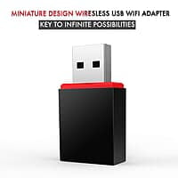 Tenda U3 WiFi Dongle 300Mbps USB Wireless Adapter, 2.4GHz, 2 Internal Antennas, USB 2.0, WPS, Soft AP Mode, Supports Windows 10/8.1/8/7 / XP, Mac OS, Linux (Black)