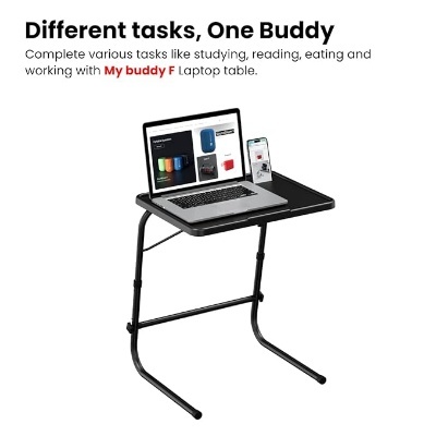 Portronics My Buddy F Multipurpose Movable & Adjustable Laptop Table (Black)