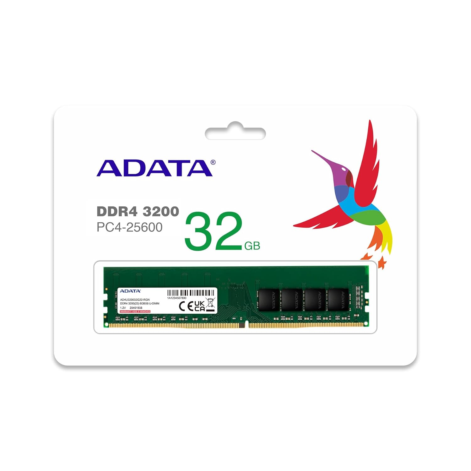 ADATA Premier (U-DIMM) DDR4 Desktop Memory, Single RAM Module, Supports Intel & AMD CPUs, XMP Profile Support, Fast Data Transfer, Enhanced Efficiency, Without Heat Sink