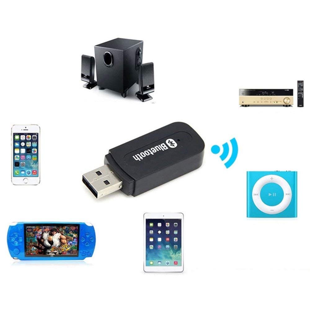 Bluetooth Adapter Audio Music Receiver with 3.5mm aux Cable Compatible with Car Media Player and Convert Old Speakers into Wireless