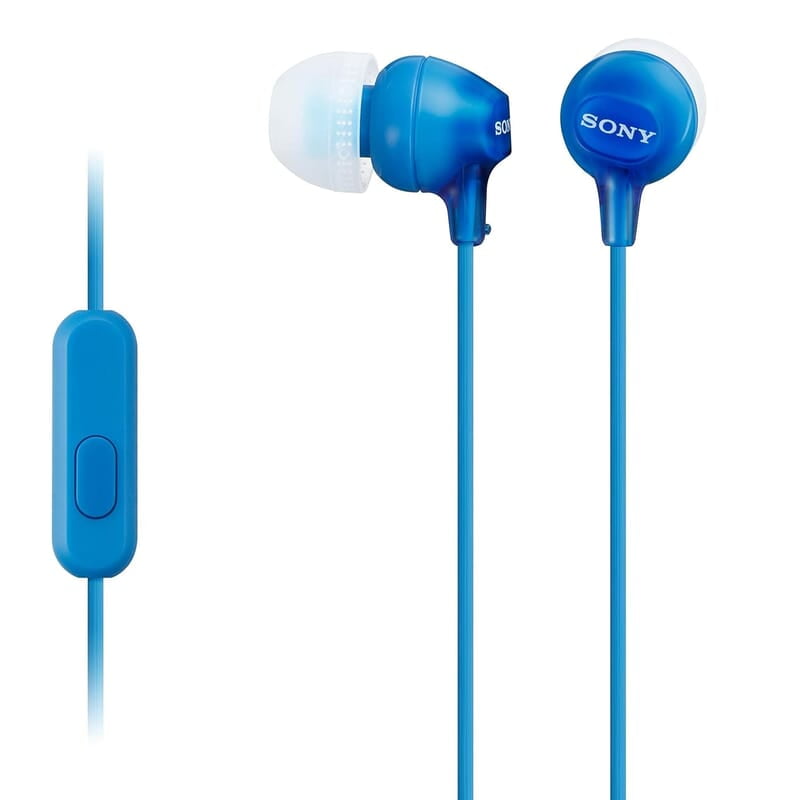 Sony MDR-EX15AP In-Ear Stereo Headphones with Mic (Blue)