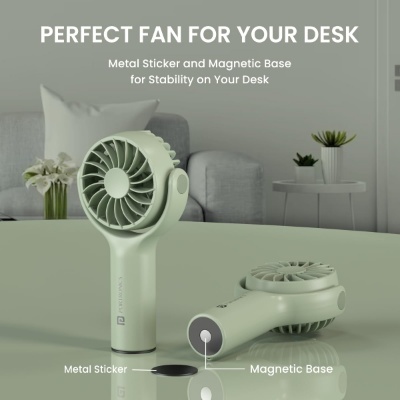 Portronics Toofan Mini Portable Rechargeable Fan with 3 Speed Modes, Upto 7800 RPM Max Speed, 2000 mAh Battery, Type C Charging Port, Magnetic Base for Stability