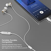 Portronics Conch 20 in Ear Wired Earphone with Type-C Jack, Powerful Audio, Built-in Microphone, Tangle Resistant Cable