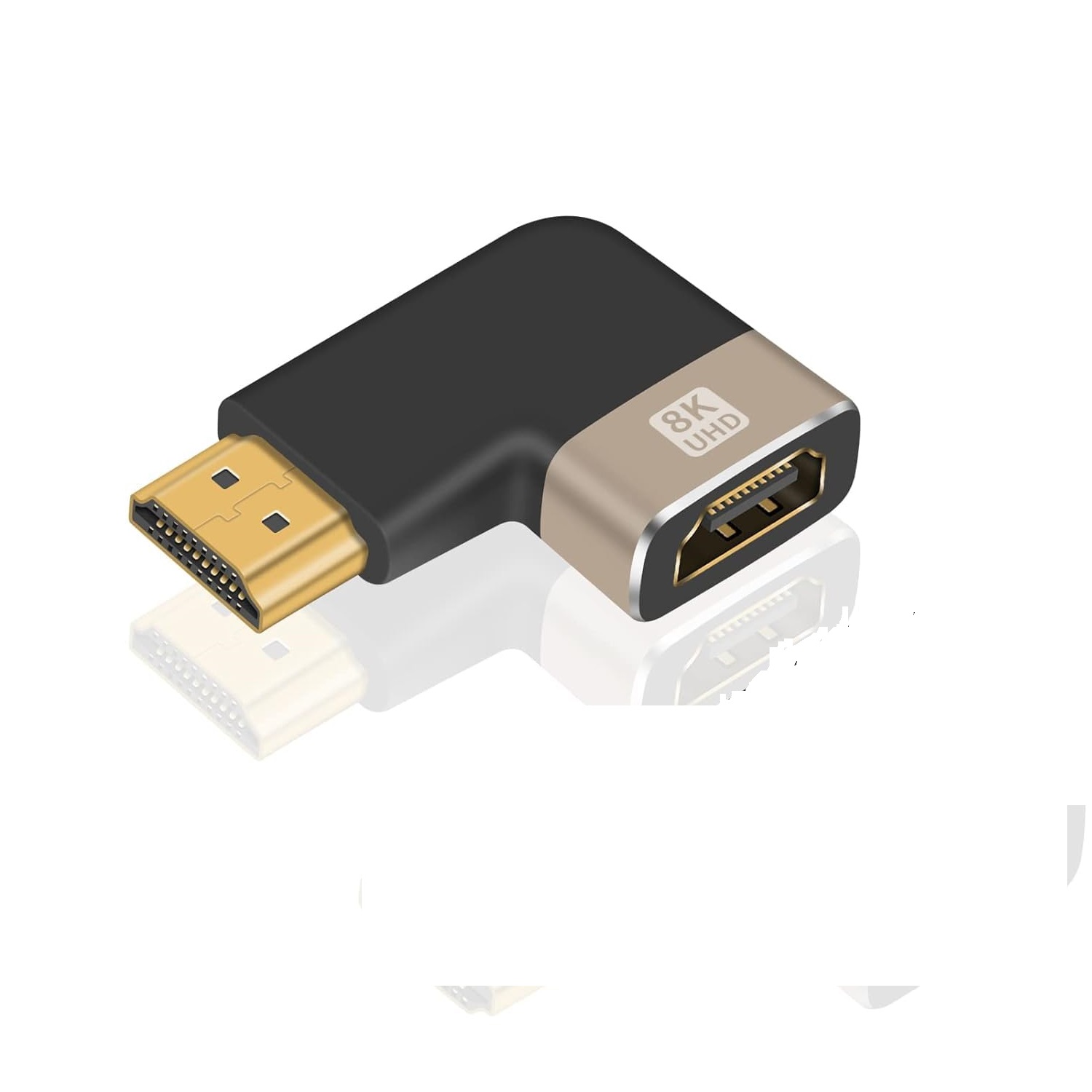 HDMI 2.1 (Male to Female) Right Angle Connector, Supports 8K @ 60Hz, 4K @ 120Hz, Dynamic HDR, 3D & EARV for TV, Laptop, HDR Devices