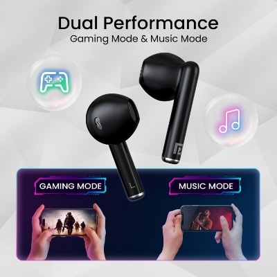 Portronics Twins S20 in Ear TWS Earbuds with 35 Hour Playtime, Touch Control, Low Latency, Game & Music Mode, 13mm Bass Dynamic Driver, IPX5 Water & Sweat Resistance, Type C Fast Charging