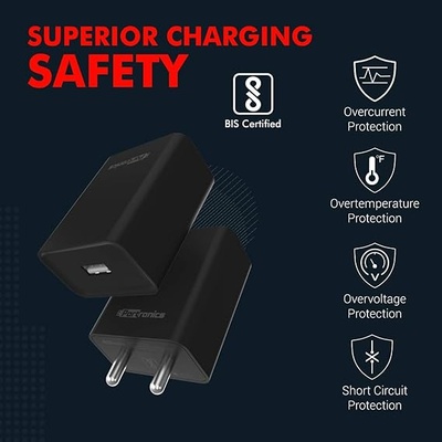 Portronics Adapto 62 C 2.4A 12W Fast Wall Charger with 1M Type C Cable, BIS Certified, Made in India,Single USB Charging Adapter for iPhone Portronics Adapto 62 C 2.4A 12W Fast Wall Charger with 1M Type C Cable, BIS Certified, Made in India,Single USB Charging Adapter for iPhone
