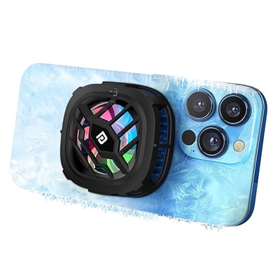 Portronics Cool XG Instant Magnetic Mobile Cooler With Adhesive Metal Plate, Radiator Cooling, 3 Chill Mode, Temperature Display, Gaming Fan, Refrigeration Chip,Compatible With Android & iphone(Black)