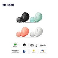 Sony WF-C500 Truly Wireless Bluetooth Earbuds with 20Hrs Battery- WHITE