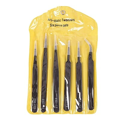 Anti-static Tweezer 6 Set for Electronics Repair | Soldering Tweezer | Crafting and Jewelry Tweezer Set Stainless Steel