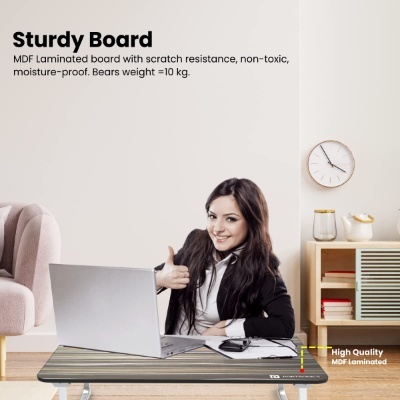 Portronics My Buddy J Portable/Foldable Laptop Table with Laminated MDF Board, Aluminium Legs, Anti-Skid Grip, Supports Upto 17 inch Laptop