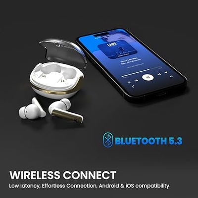 Portronics Harmonics Twins S7 True Wireless in Ear Earbuds with 35Hrs Playtime, Auto ENC, Quad Mic,13mm Driver, Touch Control, BT 5.3v, Voice Assistant, Type C Charging Port