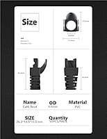 Cat 6 & Cat 5 Strain Relief Flexible Boot Covers for RJ45 Connectors Cover Modular Network Plug Connector Cap Cable Connector Boots (Pack of 50)