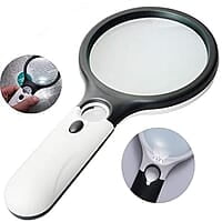 Magnifying Glass with 3 LED Lights - Dual Lenses for Reading & Jewelry Inspection