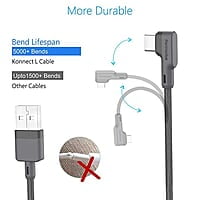 Portronics Konnect L POR-1081 Fast Charging 3A Type-C Cable 1.2M (Grey)