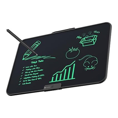 Portronics Ruffpad 22 LCD Writing Pad with 22 Inches Large Screen, Stylus Pen, Erase Button, Erase Lock Switch for Birthday Gift, Kids Toys, Students, School, Office (Black)