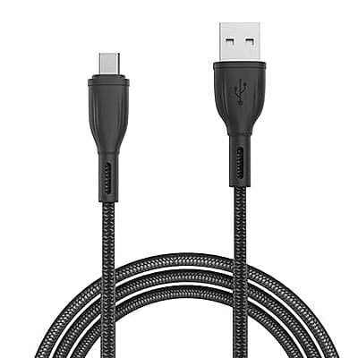 Portronics Konnect Plus 1.2M Fast Charging Micro USB Cable for Android Phones (Black)