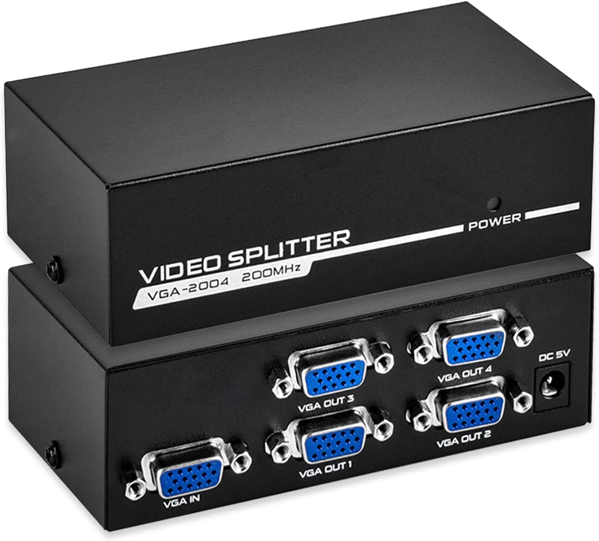 2 Port VGA Splitter 1X2, 1 Input 2 Output VGA Switcher 1 PC to 2 Monitors,Video Distributor Converter (VGA Splitter 1 in 2 Out)