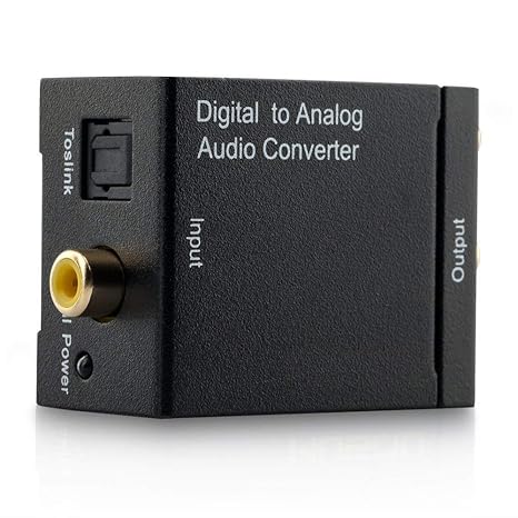 Digital to Analog Audio Converter | SPDIF Optical & Coax to RCA | 2.1 Stereo Adapter for TV, Speakers & Home Audio