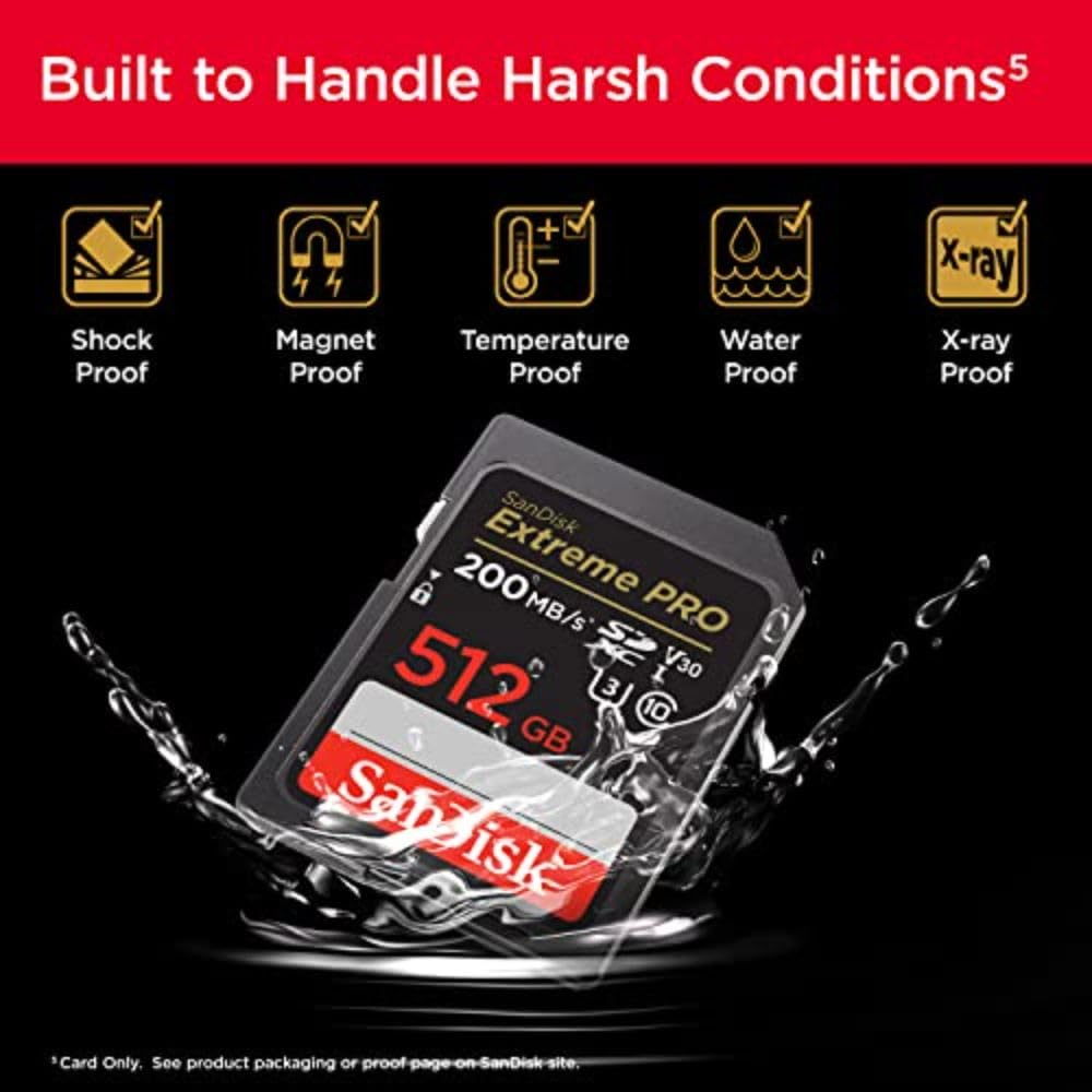 SanDisk Extreme PRO SDHC And SDXC UHS-I Card for 4K Video for DSLR and Mirrorless Cameras , Read and Write