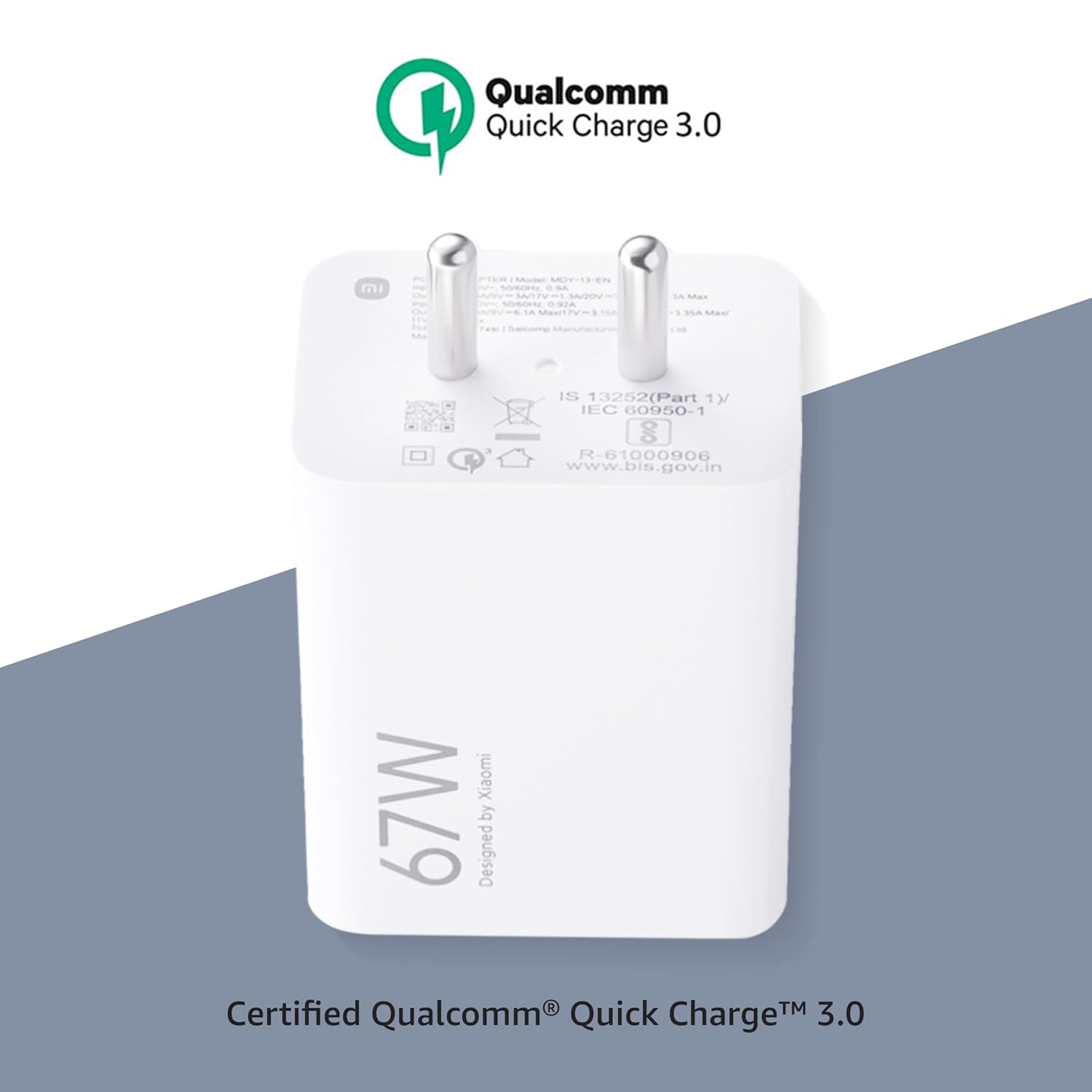 MI Xiaomi 67W Fast Charger USB-C Charging Adapter ,Quick Charge 4.0 Power Delivery PD Charger with Cable for Redmi Note, Poco, Mi Phone Series (White)