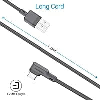 Portronics Konnect L POR-1081 Fast Charging 3A Type-C Cable 1.2M (Grey)