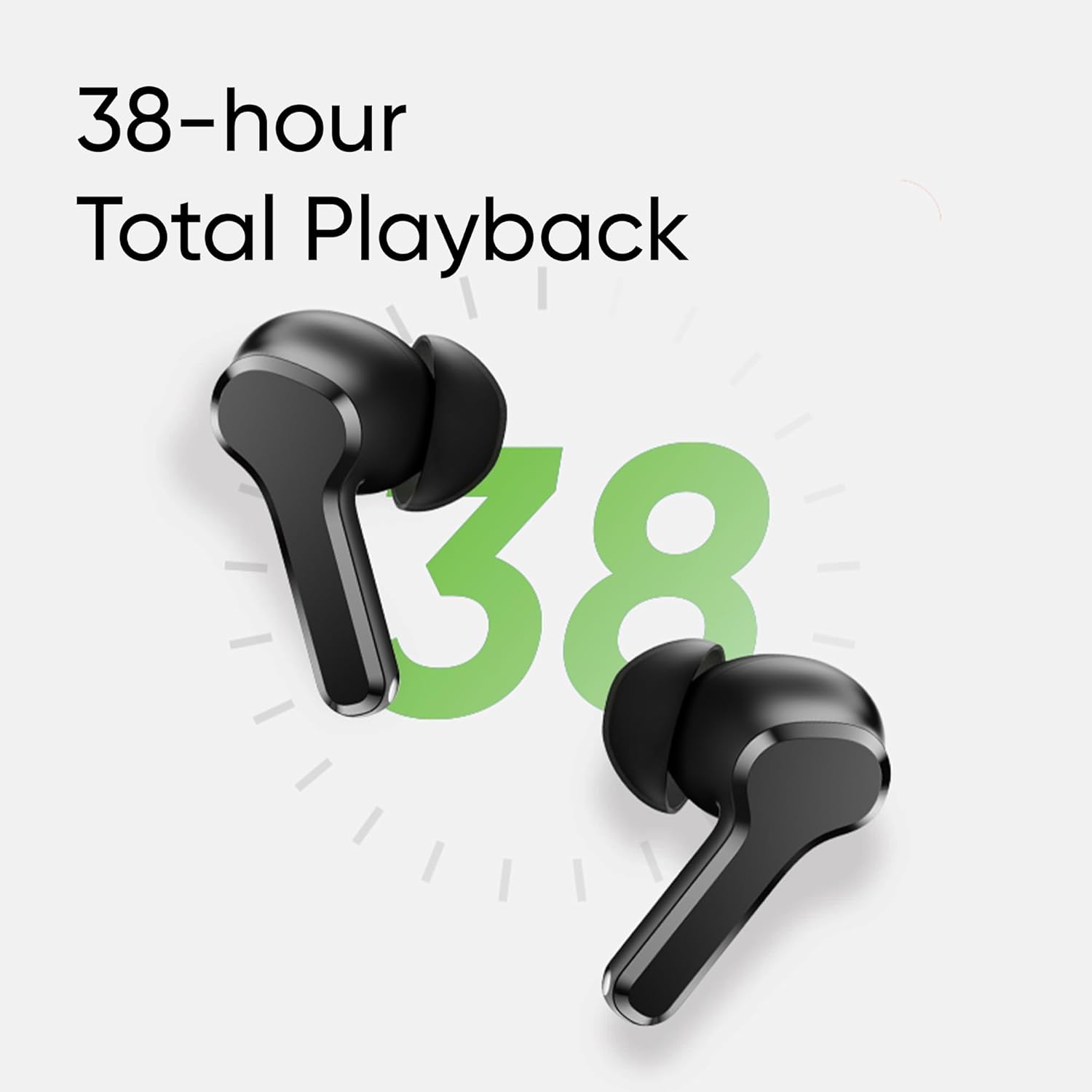 realme TechLife Buds T100 Bluetooth Truly Wireless in Ear Earbuds with mic, AI ENC for Calls, Google Fast Pair, 28 Hours Playback time (Black)