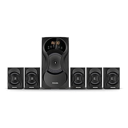 "Philips SPA5162B 60W 5.1 Channel USB Wired Speaker System – Black"