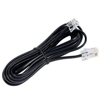 Telephone Modem Line Cable RJ11 2 Core (Compatible with Landline Phone, Line Cable, Black )