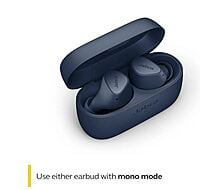 Jabra Elite 3 in Ear True Wireless Earbuds Noise Isolating with 4 Built-in Microphones for Clear Calls (Navy Blue)