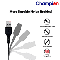 Champion Micro 2.5amp 1M Braided Data Cable (Black)