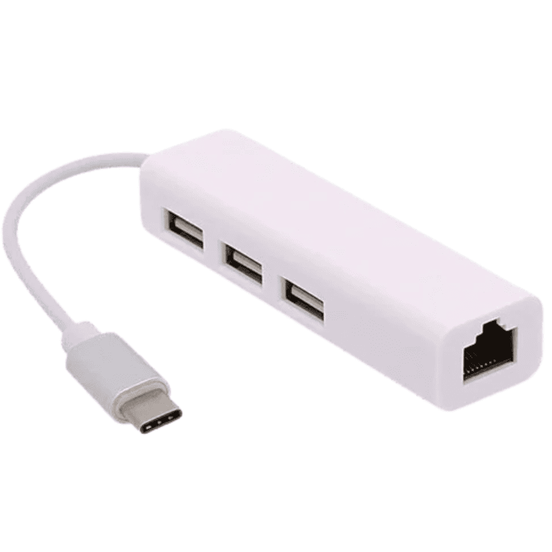 AD-TC-655 Type C to Lan, 1 Port Ethernet Network with 3 Port USB HUB