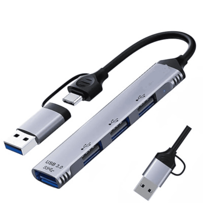 AD-CH-228 4 Port USB Hub with USB 3.1 Type-C & USB 3.0 Combo Plug