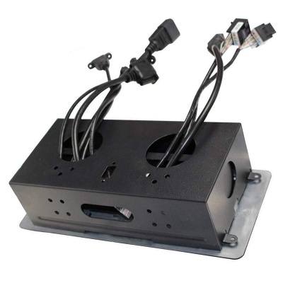 AD-PP-375 Multifunction 10 Module Conference Table Connectivity and Data Box Pop Up Box/Cable Cubby with HDMI, VGA, Audio, LAN and Power Ports