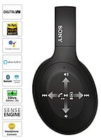 Sony WH-H910N Over-Ear Wireless Bluetooth Headset with Mic (Black)