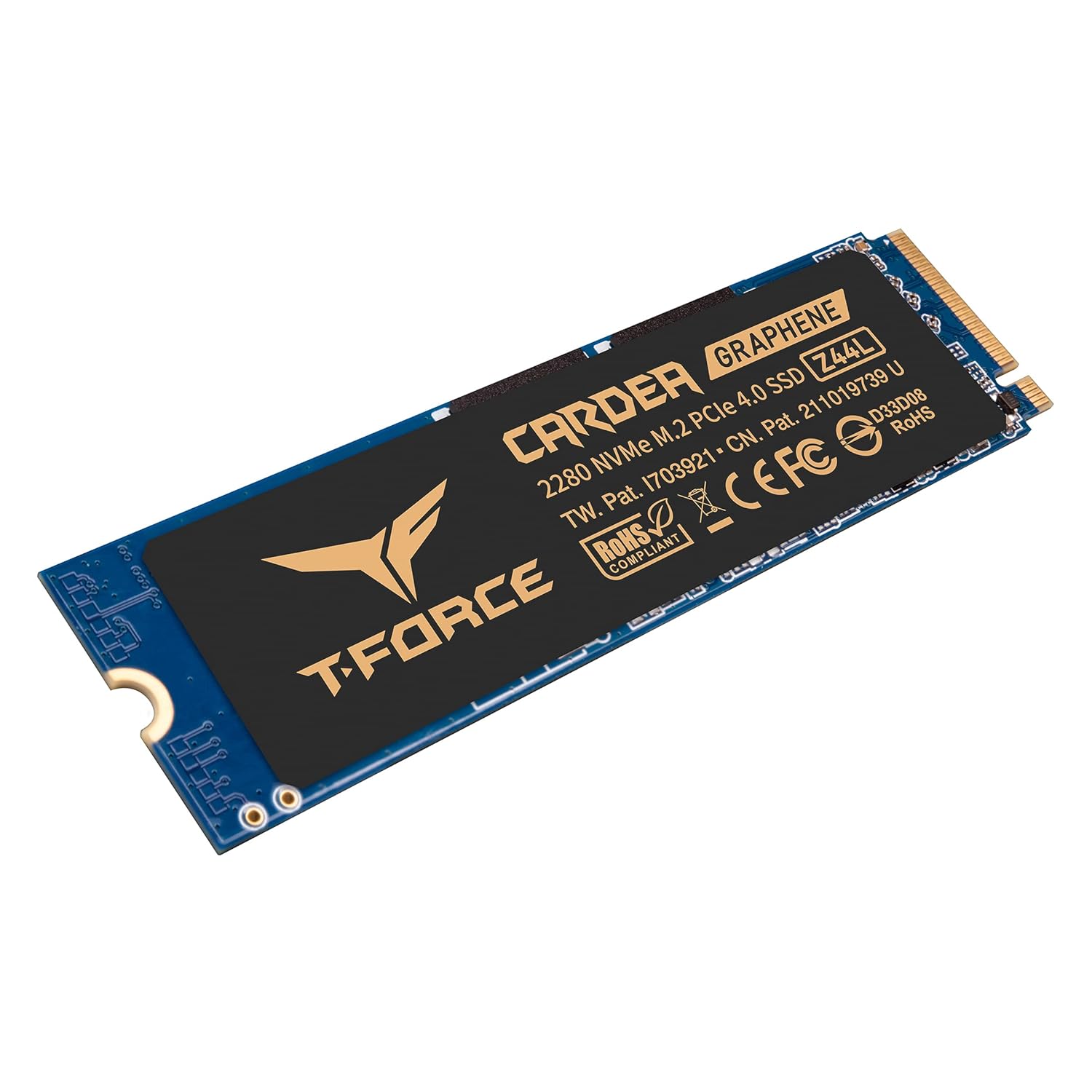 TeamGroup T-Force Cardea Z44L Nvme M.2 2280 Pcie Gen 4 Gaming SSD, 3D NAND TLC, SLC Cache, Graphene Heatsink, Internal Solid State Drive, High Performance, Low Latency