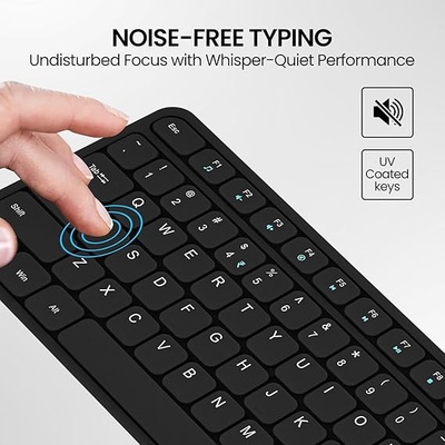 Portronics Ki-Pad 3 USB Wired Keyboard with Large Keycaps, Noise-Free Typing, Fn Multimedia Hotkeys, Full-Size Layout with Num Pad, Ergonomic Design, 1.5m USB Cable, for Laptop, PC, Mac