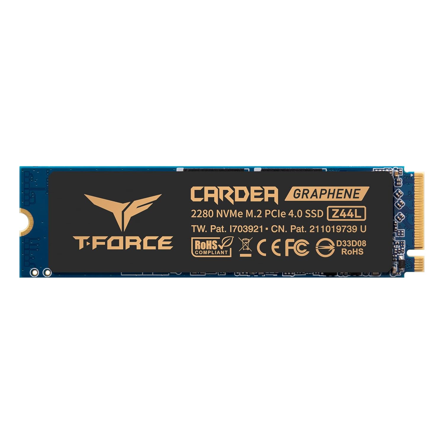 TeamGroup T-Force Cardea Z44L Nvme M.2 2280 Pcie Gen 4 Gaming SSD, 3D NAND TLC, SLC Cache, Graphene Heatsink, Internal Solid State Drive, High Performance, Low Latency