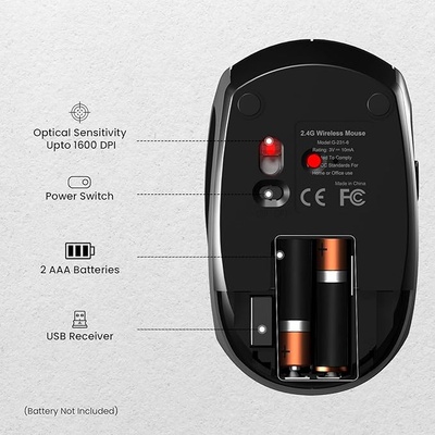 Portronics Toad 30 Wireless Mouse with 2.4 GHz Connectivity, USB Receiver, 6 Buttons, Adjustable DPI, Silicon Grip & Ergonomic Design for PC, Laptop, Mac