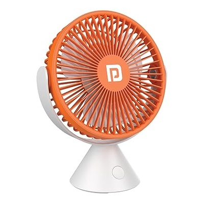 Portronics Aero Breeze Portable table Fan 178mm, USB Rechargeable Fan, 3 Speed Airflow, Battery Powered Silent Operation, 4 Hours Back Up, 360° Rotatable USB Fan, BLDC Fan for Kitchen,Office,Home