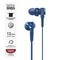 Sony MDR-XB55AP in-Ear Extra Bass Wired Headphones with Mic (Blue)