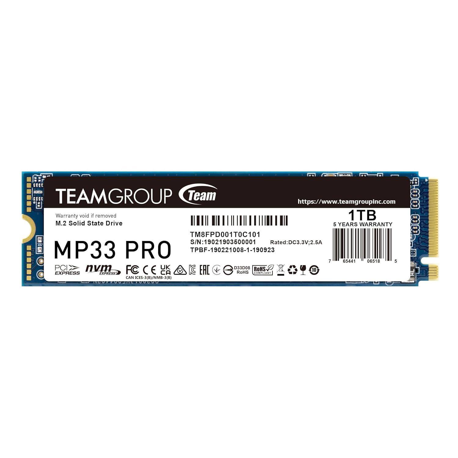 TeamGroup Nvme M.2 2280 Pcie Gen 3 Gaming SSD, 3D NAND TLC, SLC Cache, Internal Solid State Drive , High Performance, Low Latency, ECC Function, for PC & Laptop suggest title