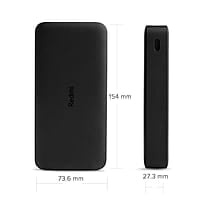 REDMI 20000 mAh Power Bank (18 W, Fast Charging) (Black, Lithium Polymer)