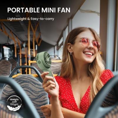 Portronics Toofan Mini Portable Rechargeable Fan with 3 Speed Modes, Upto 7800 RPM Max Speed, 2000 mAh Battery, Type C Charging Port, Magnetic Base for Stability