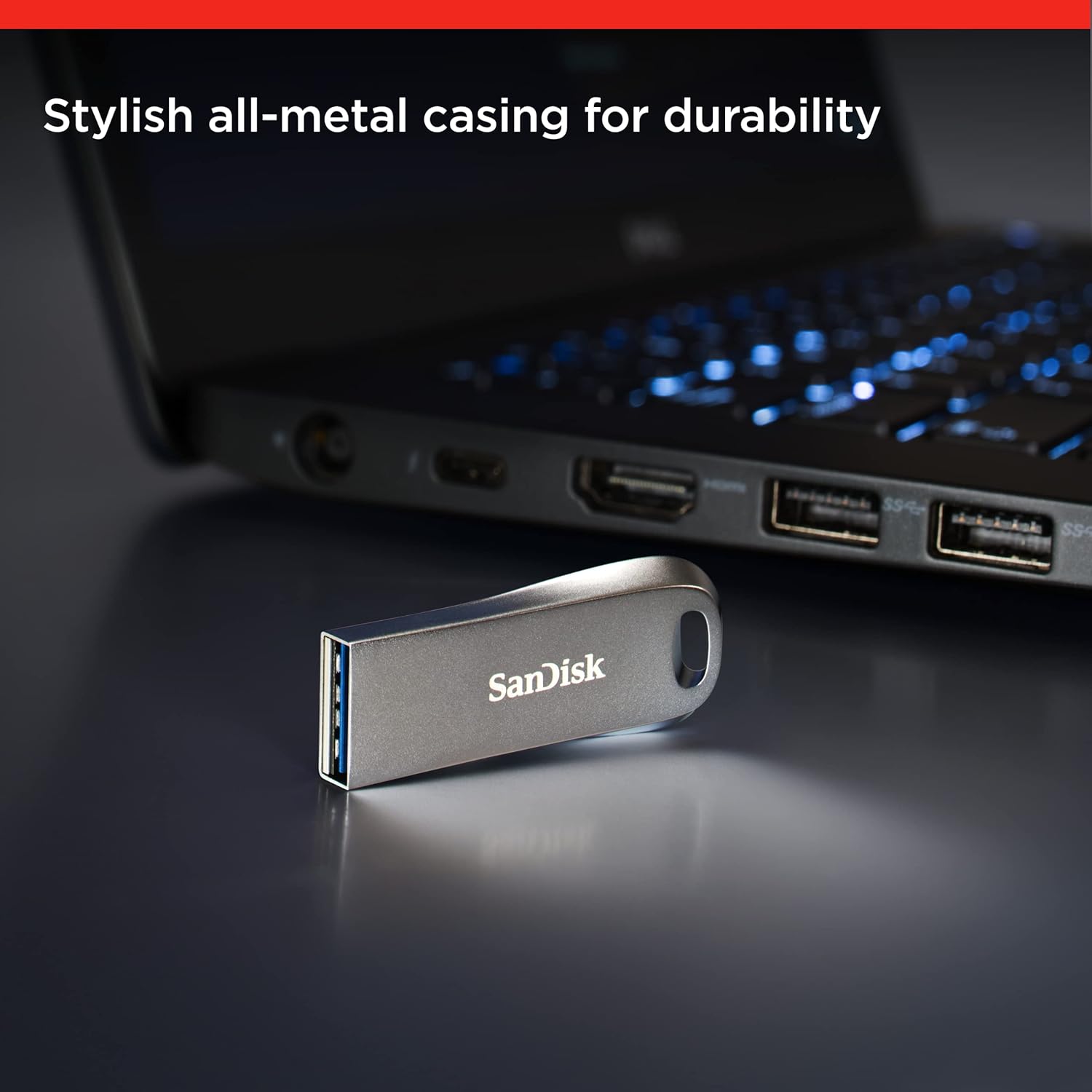 SanDisk Ultra Luxe USB 3.2 Gen 1 Flash Drive  (Silver)